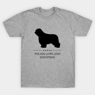 Polish Lowland Sheepdog Black Silhouette T-Shirt